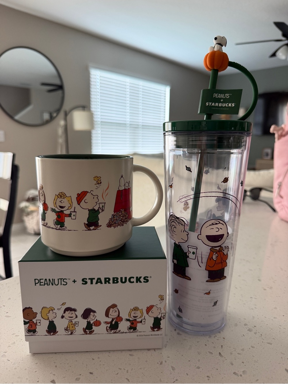 Starbucks x Peanuts Kids Green Accent Travel Tumbler and Mug Set